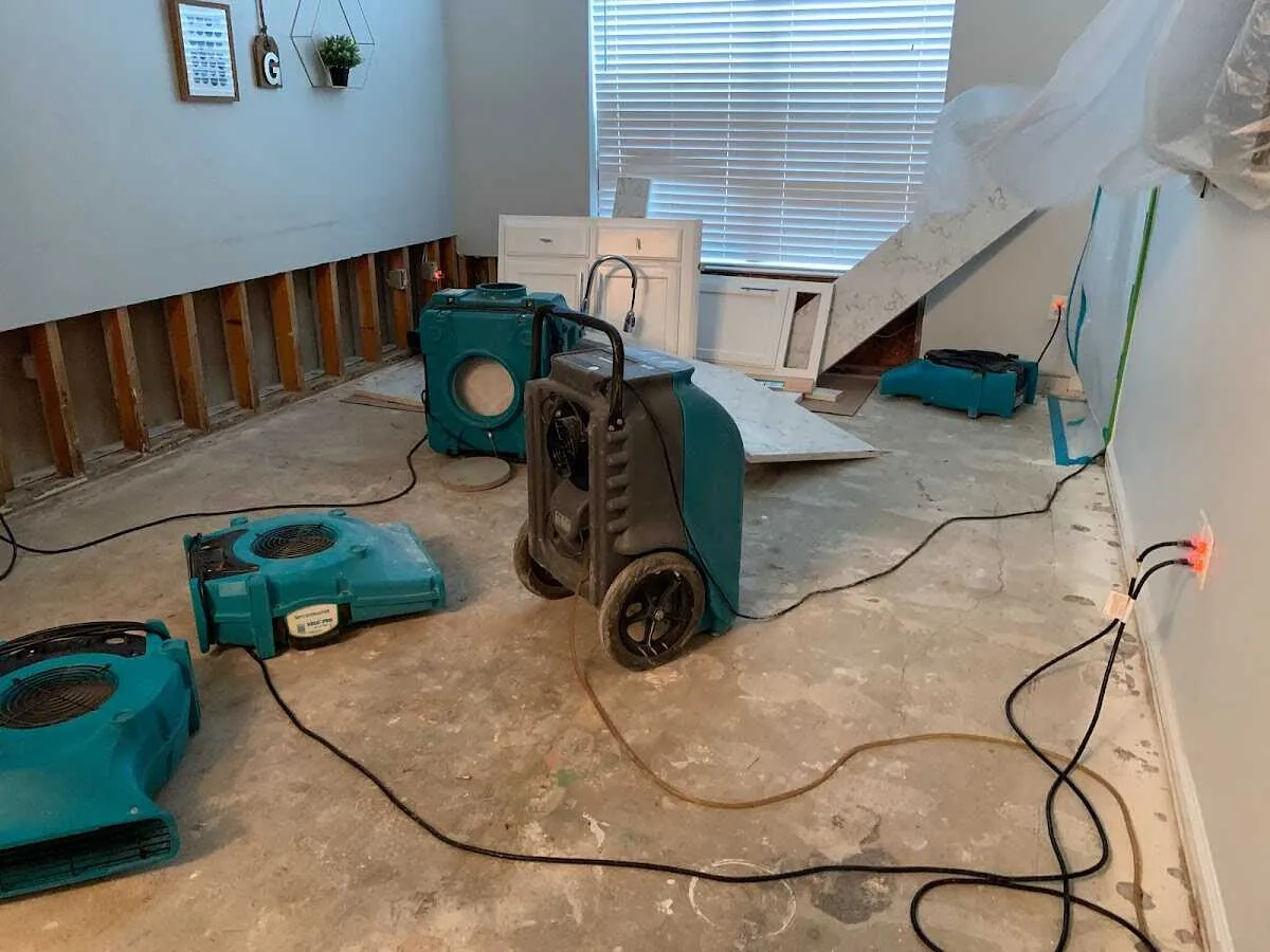 Dehumidifier in flood-cut room for Water Extraction & Removal in Upper St. Clair